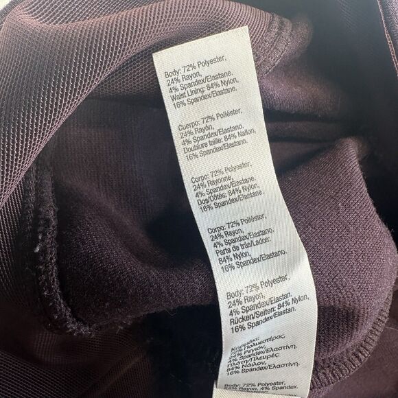 Spanx Leggings Womens XL Red Hot Assets Purple Wine Ponte Pull On Pants Slimming - Picture 9 of 14